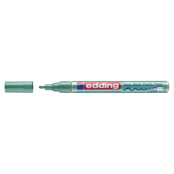 edding 751 lesklý lakový popisovač metalický - zelený