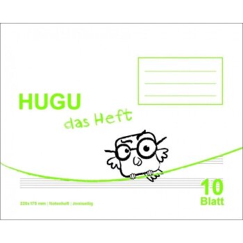 HUGU Musikheft Notenheft 220 x 175 mm 2-seitig 10 Blatt
