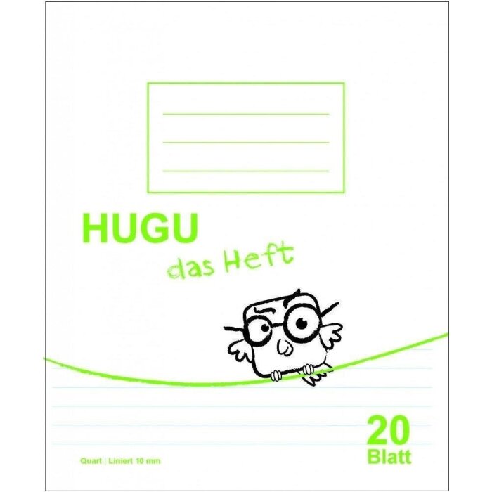 HUGU Schulheft Quart liniert 10mm 20 Blatt