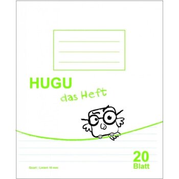 HUGU Schulheft Quart liniert 10mm 20 Blatt