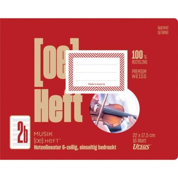 URSUS [OE] Musikheft FX2b / OE2b rot 22x17,5cm 16 Blatt...