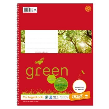 URSUS [OE] Collegeblock A4 80 Blatt 9mm liniert mit Rahmen
