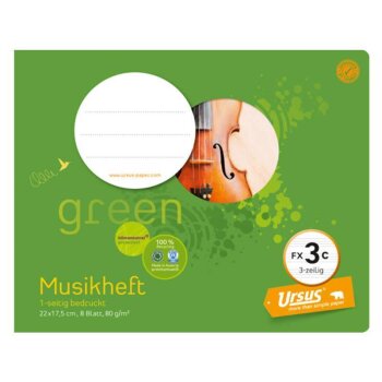 URSUS [OE] Musikheft FX3c / OE3c grün 22x17,5cm 8...