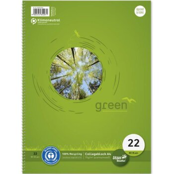 URSUS green Collegeblock A4 80 Blatt 5mm kariert...