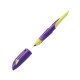 STABILO EASYbirdy R - ergonomické atramentové školské pero štandardné s hrotom M - pre pravákov - vrátane náplne - modrý vymazeteľný atrament - vo fialovej / žltej farbe