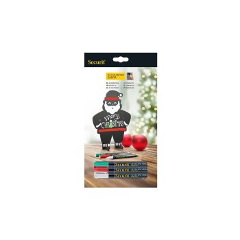 Securit 3D-Weihnachts-Kreidetafel "SANTA", schwarz